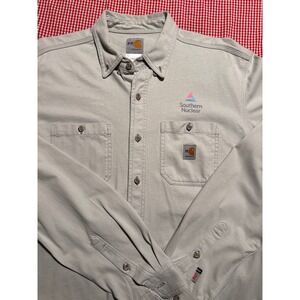 Carhartt FR Southern Nuclear Long Sleeve Button Down Work Shirt Men Large Tall